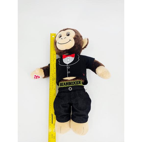 Build A Bear Workshop Tuxedo Tee Monkey Plush 18” Stuffed Animal w/Outfit - Picture 7 of 9